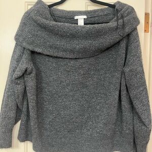 Gray Off-Shoulder Sweater
